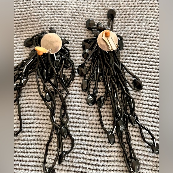 Black Earrings Beaded Popover Necklace Witchy Retro Goth Spider 80s Mobwife VTG - Picture 12 of 16